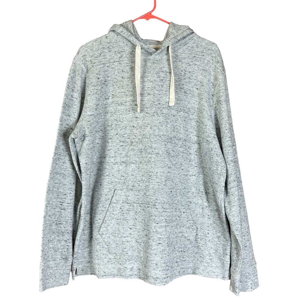 George Mens Hoodie Size L Heather Gray Pullover Sweatshirt Soft Knit Athleisure